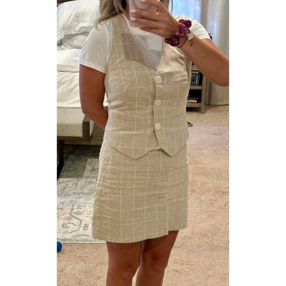 MADEWELL Linen Cutaway Vest in Neutral Size US 8 - Picture 2 of 8